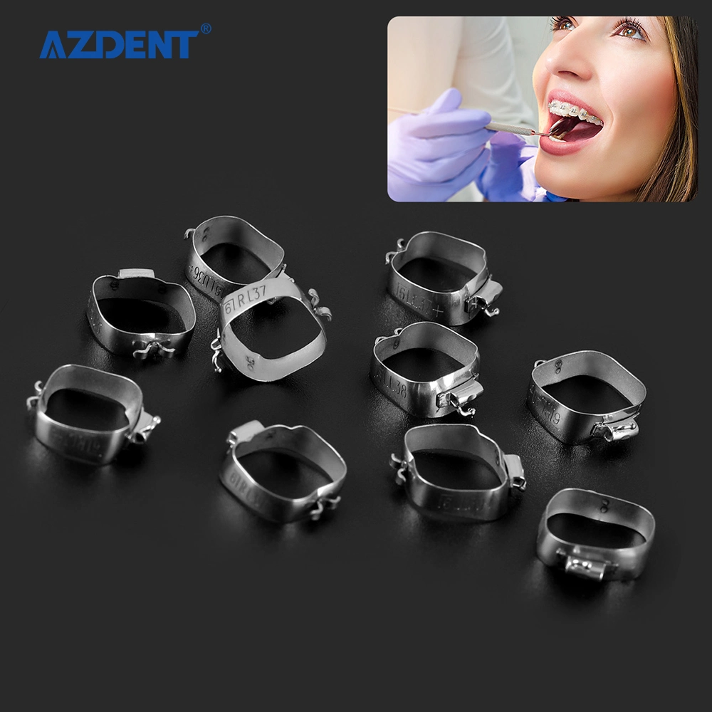 Azdent Dental Orthodontic 1st Molar Brands M-Series Bands Prewelded with Buccal Tube Conv Roth. 022 Single U/2 L/1 +Small Cleat